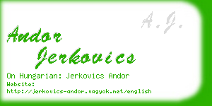 andor jerkovics business card